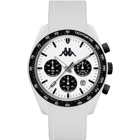 Orologio Cronografo Unisex Kappa KW-035 Cinturino in Silicone Bianco Cassa 45mm
