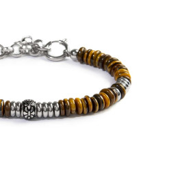 copy of copy of copy of copy of copy of Collana Uomo Marlù catena snake in acciaio e occhio di tigre 13CO0153-M
