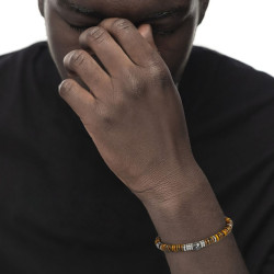 Bracciale Unisex Marlù13BR134-M catena dischetti in pietra occhio di tigre
