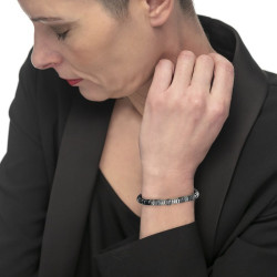 Bracciale Unisex Marlù 13BR134-GR catena dischetti in pietra grigio