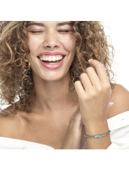 Bracciale Unisex Marlù 13BR137-T catena snake con sfera centrale turchese