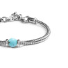 Bracciale Unisex Marlù 13BR137-T catena snake con sfera centrale turchese