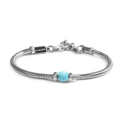 Bracciale Unisex Marlù 13BR137-T catena snake con sfera centrale turchese