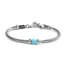 Bracciale Unisex Marlù 13BR137-T catena snake con sfera centrale turchese