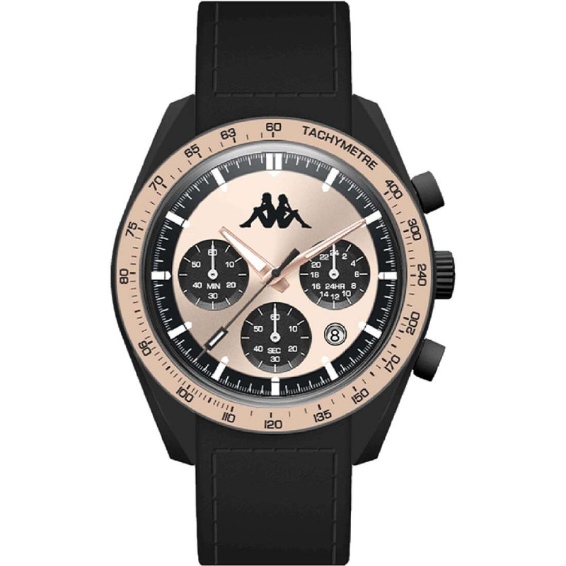 Orologio Cronografo Unisex Kappa KW-048 Cinturino in Silicone Nero Cassa 45mm Orologio Cronografo Unisex Kappa KW-048 Cinturino in Silicone Nero Cassa 45mm