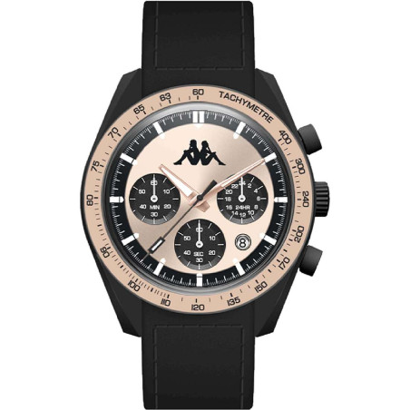 Orologio Cronografo Unisex Kappa KW-048 Cinturino in Silicone Nero Cassa 45mm
