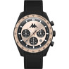 Orologio Cronografo Unisex Kappa KW-048 Cinturino in Silicone Nero Cassa 45mm