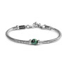 Bracciale Unisex Marlù 13BR137-V catena snake con sfera centrale verde