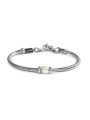 Bracciale Unisex Marlù 13BR137-W catena snake con sfera centrale bianco