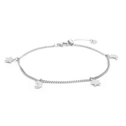 Cavigliera Donna Marlù 20CV062 stella e luna Acciaio Silver