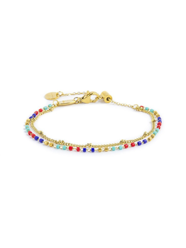 Bracciale Unisex Marlù 18BR191-T catena grumetta e myuki turchese