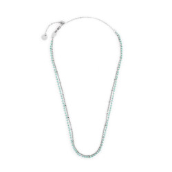 Collana Donna Marlù 18CN096-T catena grumetta e miyuki turchese