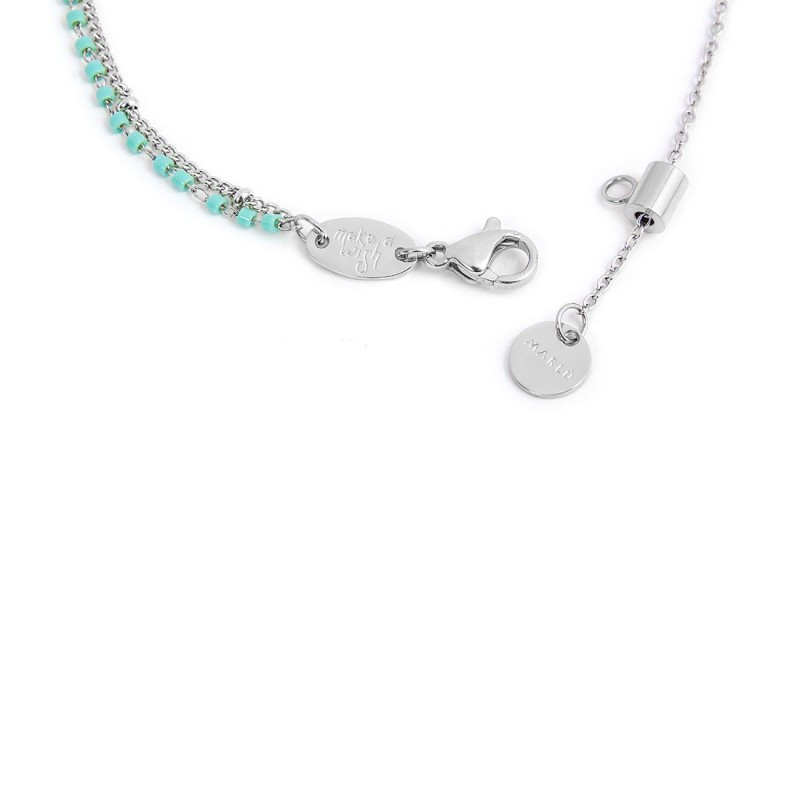Collana Donna Marlù 18CN096-T catena grumetta e miyuki turchese