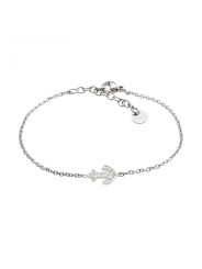 Bracciale Donna Marlù Time To 18BR048 in Acciaio con Ancora Centrale e Cristalli