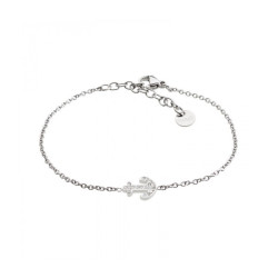 Bracciale Donna Marlù Time To 18BR048 in Acciaio con Ancora Centrale e Cristalli