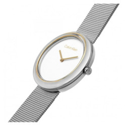 Orologio Donna Calvin Klein Sculptural twisted bezel 25200011 Acciaio Silver