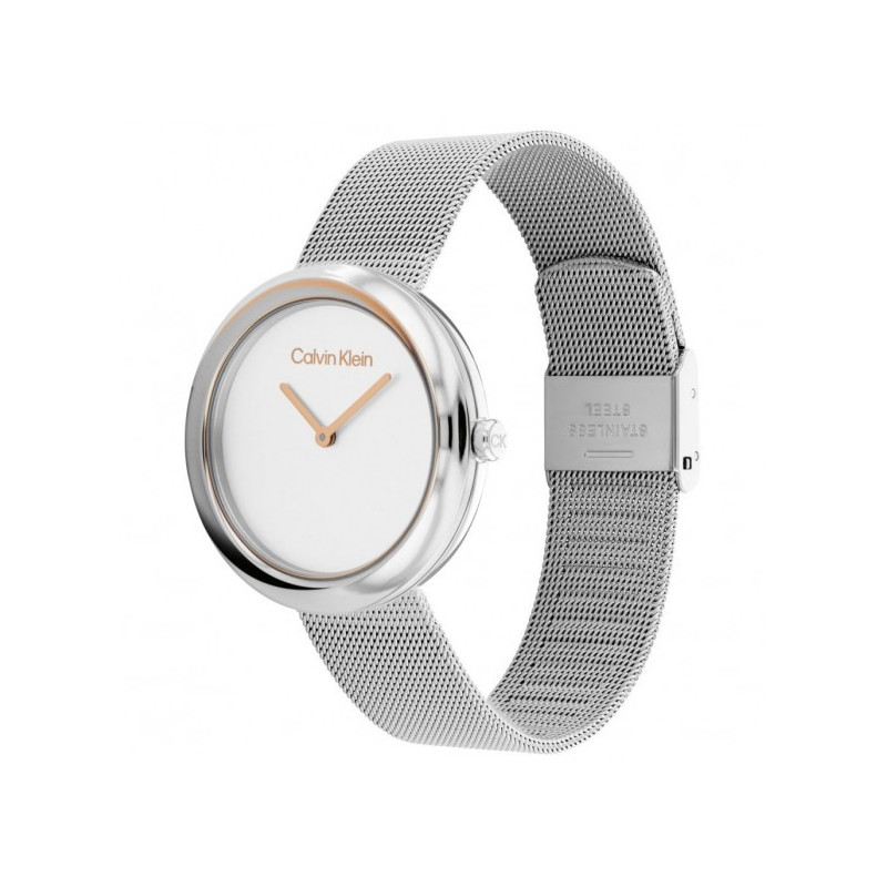 Orologio Donna Calvin Klein Sculptural twisted bezel 25200011 Acciaio Silver