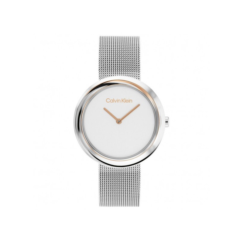 Orologio Donna Calvin Klein Sculptural twisted bezel 25200011 Acciaio Silver