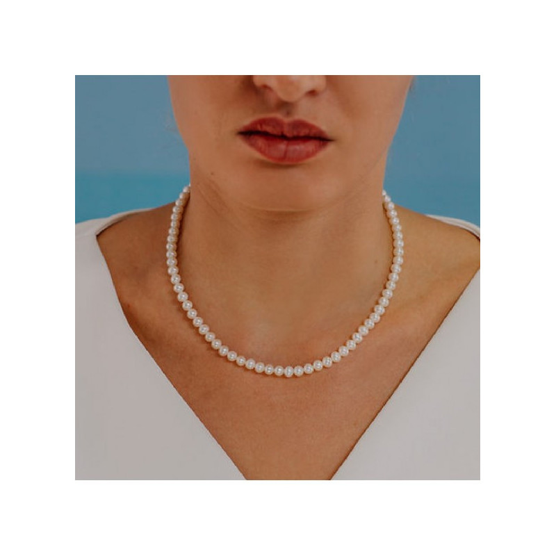 Collana Donna Comete in Oro Bianco 18kt Perle Acqua dolce FWQ 104 AM