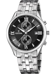 Orologio Uomo Cronografo Festina F6854/8 Timeless Chronograph Acciaio Silver