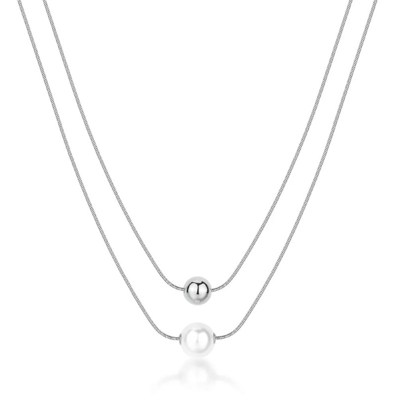 Collana Donna girocollo Brosway BPC46 in acciaio con sfera e perla