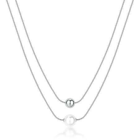 Collana Donna girocollo Brosway BPC46 in acciaio con sfera e perla