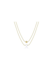 Collana Donna doppio filo Brosway Perfect in acciaio dorato con sfera BPC47