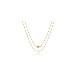 Collana Donna doppio filo Brosway Perfect in acciaio dorato con sfera BPC47