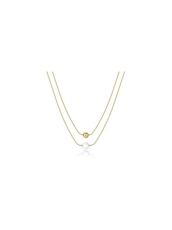 Collana Donna doppio filo Brosway Perfect in acciaio dorato con sfera BPC47