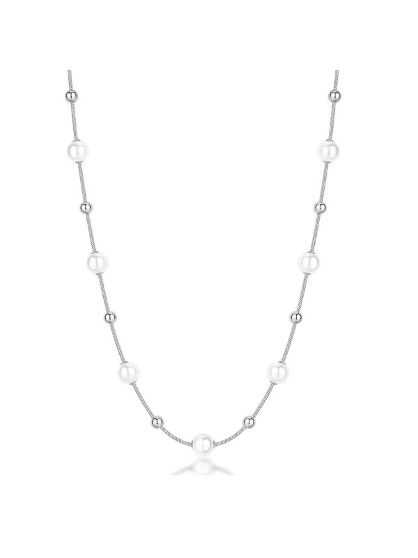 Collana Donna girocollo Brosway in acciaio con sfere e perle BPC48