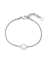 Bracciale Donna catena Brosway in acciaio con perla centrale BPC52