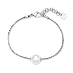 Bracciale Donna catena Brosway in acciaio con perla centrale BPC52