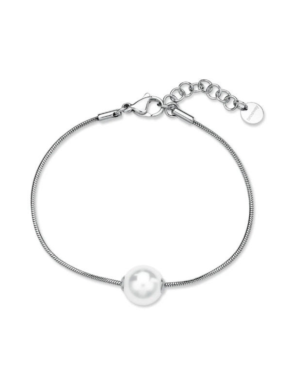 Bracciale Donna catena Brosway in acciaio con perla centrale BPC52