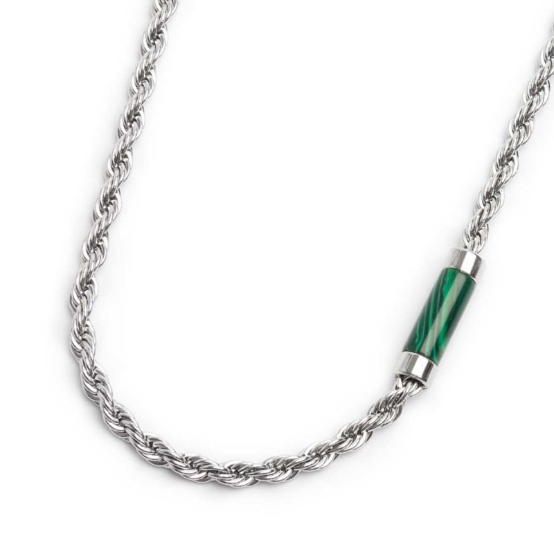 Collana Uomo Marlù 30CN0009-V con elemento in pietra Verde