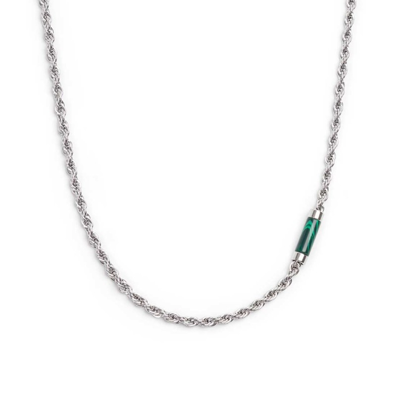 Collana Uomo Marlù 30CN0009-V con elemento in pietra Verde