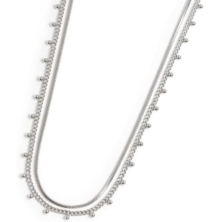 Collana Donna Marlù doppia catena snake e grumetta con sfere 33CN0026