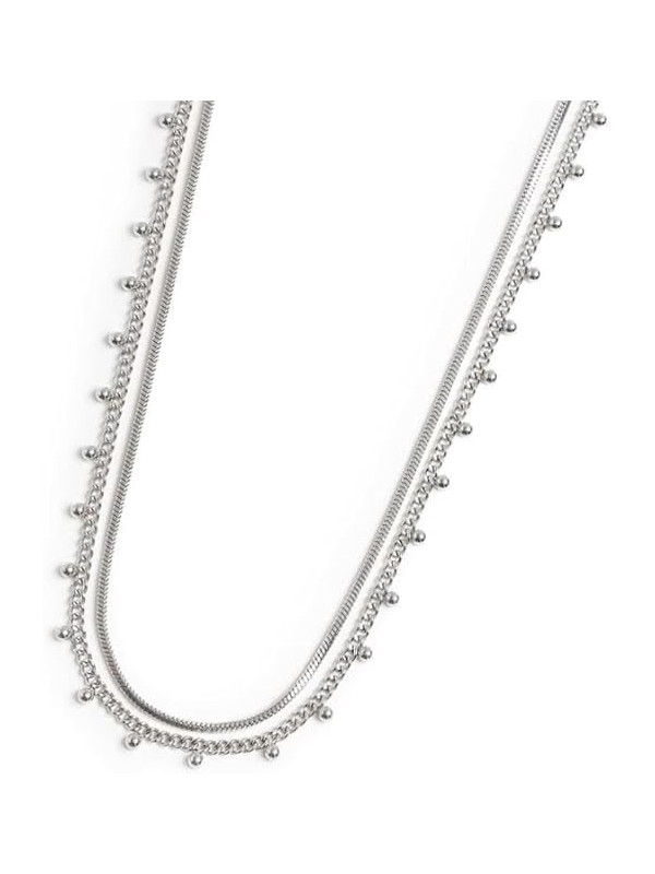 Collana Donna Marlù doppia catena snake e grumetta con sfere 33CN0026