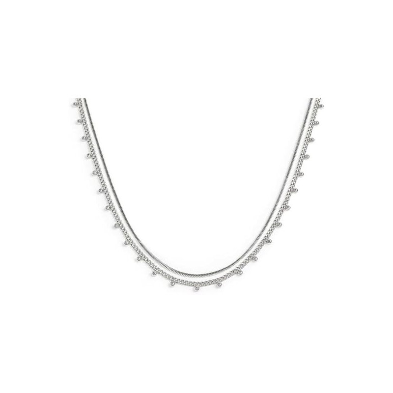 Collana Donna Marlù doppia catena snake e grumetta con sfere 33CN0026