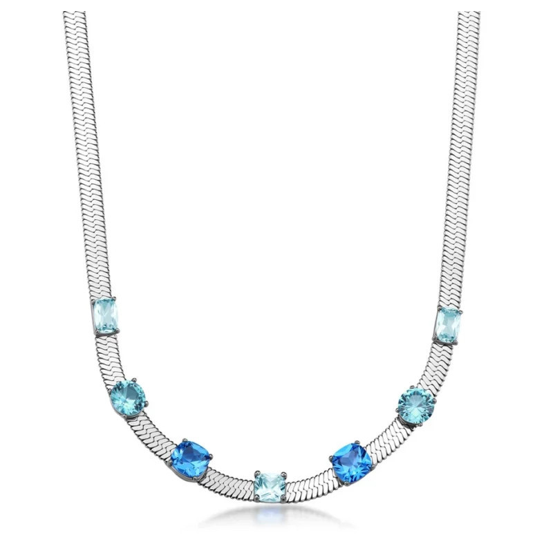 ollana Donna Snake Brosway Dreaming BIG05 Acciaio e Zirconi Azzurri ollana Donna Snake Brosway Dreaming BIG05 Acciaio e Zirconi Azzurri