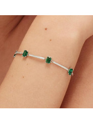 Bracciale Donna Brosway Rigido in Argento e Life Green Fancy FLG04