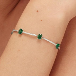 Bracciale Donna Brosway Rigido in Argento e Life Green Fancy FLG04