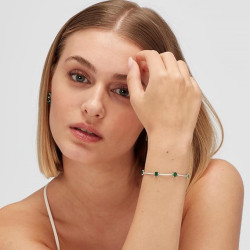 Bracciale Donna Brosway Rigido in Argento e Life Green Fancy FLG04