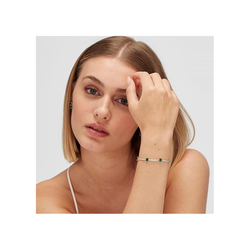 Bracciale Donna Brosway Rigido in Argento e Life Green Fancy FLG04