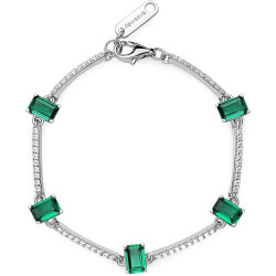 Bracciale Donna Brosway Rigido in Argento e Life Green Fancy FLG04