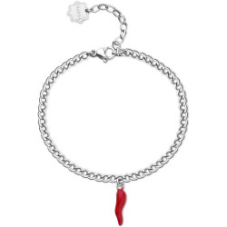 Bracciale donna Brosway Chakra in acciaio Silver cornetto rosso BHKB139