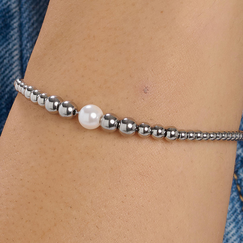 Bracciale Donna Brosway in Acciaio e Perle Perfect BPC13