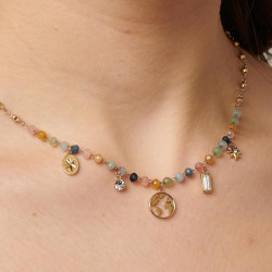 Collana Donna Brosway in Acciaio e Cristalli con Simbolo Mondo Chakra BHKN083