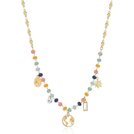 Collana Donna Brosway in Acciaio e Cristalli con Simbolo Mondo Chakra BHKN083