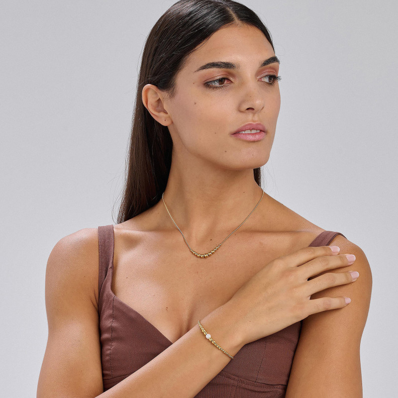 Bracciale Donna Brosway in Acciaio Oro e Perle Perfect BPC14