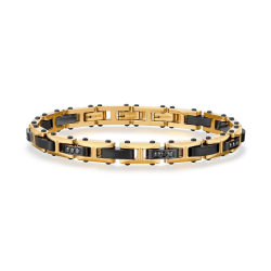 Bracciale Uomo Brosway BBC32 in Acciaio Oro e Nero – Catena Backliner di Stile